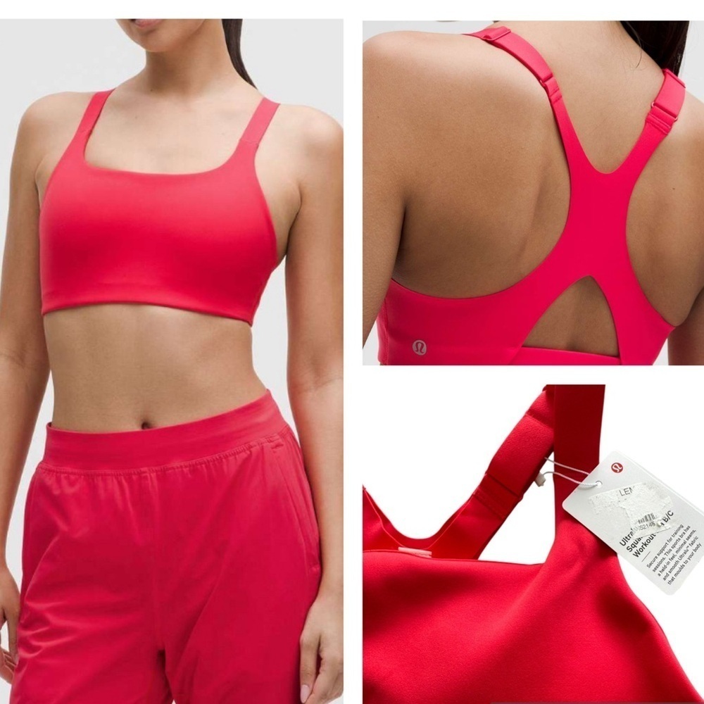 Lululemon Ultralu Square-Neck Workout Bra *Medium Support, B/C Cup
Red G…